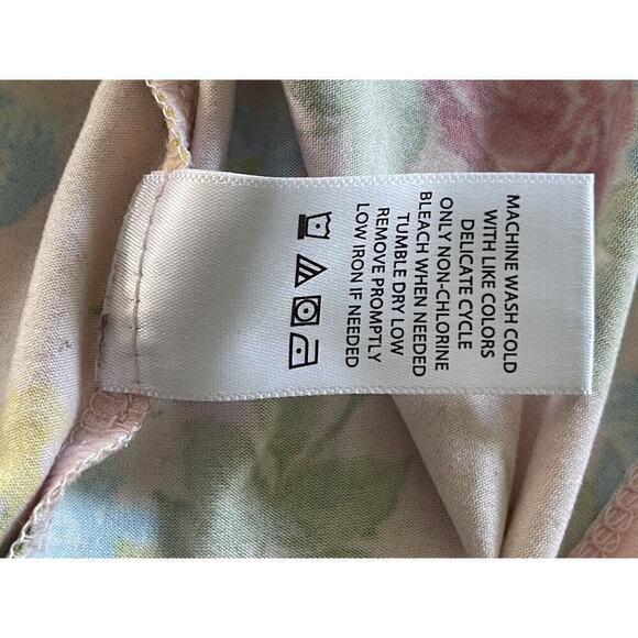 Pioneer Woman 3/4 Sleeve XXL Pink Red Floral V-Neck Top T-Shirt Cotton Blend - Picture 10 of 10